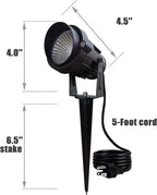 Color Spot Light Outdoor 2-Pack, 120V 12W Waterproof LED Landscape Spotlights, Plug-in Durable Spotlight Outdoor for Yard, Garden, Patio, Tree, House, Halloween, Christmas