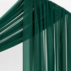 Outdoor Curtains, Sheer Chiffon Wedding Arch Drapes, 4 Panels, Emerald Green