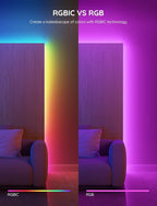 Govee RGBIC LED Strip Lights, 65.6ft Smart LED Lights for Bedroom, Bluetooth LED Strip Lights APP Control, DIY Multiple Colors on One Line, Color Changing LED Lights for Home Decor, 2 Rolls of 32.8ft