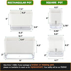 Planterhoma Self Watering Plant Pots for Indoor Plants 4.3 inch, 6 Packs Square Self-Watering Planters with Drainage Hole, White African Violet Pots for Devil's Ivy, Spider Plant, Orchid, Herb