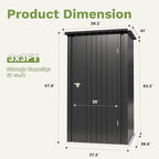 Devoko 3x3 FT Outdoor Storage Shed, Small Garden Tool Shed with Single Lockable Door, Metal Tool Storage Shed with Sloping Roof, Outside Shed for Backyard Patio Lawn, Black