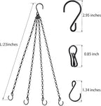 Heybe Hanging Baskets Chains 23 Inches 4 Leads Hanging Chains Flower Pot Hanger Replacement Plant Hangers for Planters and Lanterns, Pack of 3 (4 Legs)