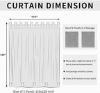 Easy-Going Outdoor Patio Curtains Detachable Tab Top Windproof Weatherproof Curtain for Cabana, Porch, Pergola and Gazebo, Tab Bottom Drape, 2 Panels, 110W x 120L inch, Light Grey