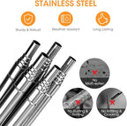 Aieve Extendable Plant Stakes, 13in to 49in Stainless Steel Telescoping Monstera Plant Support Stakes, Indoor Outdoor Garden Stake Support Sticks for Tomato Vegetables Monstera Vine (5 Packs)