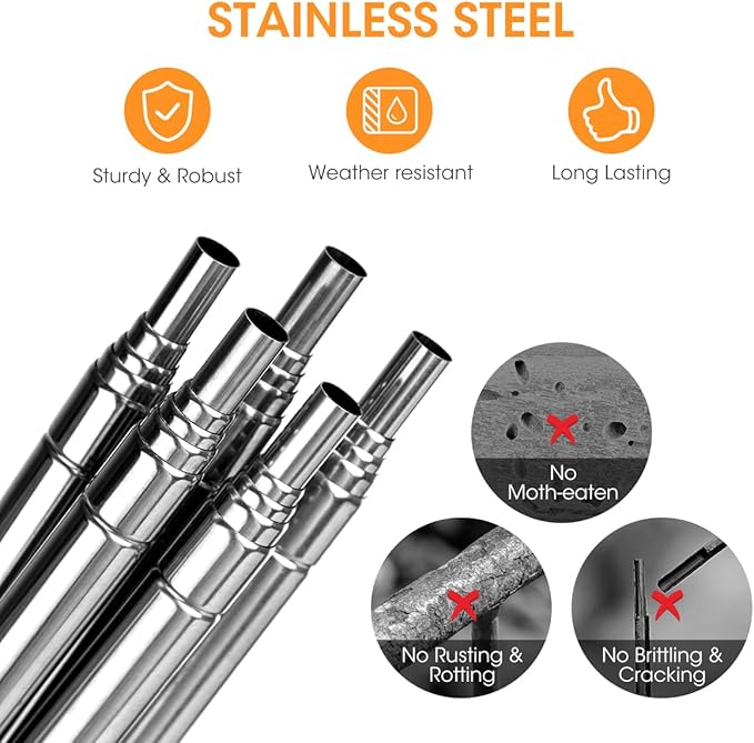Aieve Extendable Plant Stakes, 13in to 49in Stainless Steel Telescoping Monstera Plant Support Stakes, Indoor Outdoor Garden Stake Support Sticks for Tomato Vegetables Monstera Vine (5 Packs)