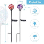 Afirst Solar Lights Outdoor Decorative Solar Mosaic Garden Stakes Decorative Lights Waterproof for Pathway Yard Lawn Decoration 3 Pack
