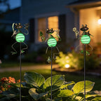 3 Pack Decorative Garden Stakes,Frog Waterproof Metal Spring Decor,Outdoor Decorations Yard Art Garden Stakes for Patio Yard Porch Decor
