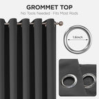 Joydeco Blackout Patio Sliding Door Curtains 84 Inches Long, Grommet Privacy Room Divider Curtains, Extra Wide Thermal Blackout Drapes for Bedroom Living Room (Grey, 80Wx84L, 1 Panel)