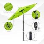 Backyard Expressions 9 ft. Patio Umbrella, Market Table Umbrella w/Tilt and Crank, 8 Ribs