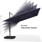 PURPLE LEAF 10'×13' Patio Umbrella with Base Included and Cover Outdoor Umbrella with Cover Extra Large Heavy Duty Cantilever Umbrella Navy Blue