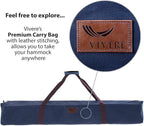 Vivere Double Polyester Hammock with Space Saving Steel Stand and Premium Carry Bag - 450 lb Capacity (Hot Pink)