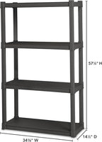 Sterilite 3-Pack 4 Shelf Unit, Heavy-Duty Shelving Storage and Utility Rack - Standing Plastic Organizer Shelves for Kitchen, Bathroom, and Garage