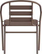 Flash Furniture Lila Bronze Metal Restaurant Stack Chair with Metal Slats