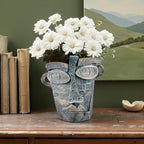 Picasso Abstract Face Flower Pot,Unique Resin Crafted Planter with Drainage Holes,Interesting Colorful Planter with Human face,for Indoor and Outdoor Botanical Home décor (Bronze)