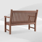 Psilvam Garden Bench, 2-Person Poly Lumber Patio Bench, All-Weather Outdoor Bench That Never Rot and Fade, Suit for Garden, Porch and Park (Brown)