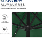 ABCCANOPY Durable Solar Led Patio Umbrellas with 24LED Lights 7.5FT (Green)
