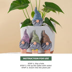 4 Pack Terracotta Watering Spikes, Vacation Self-Watering Planters Devices - Continuous Moisture with Slow Release Watering System - Perfect for Indoor Outdoor Plants (Gnome)