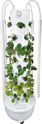 HX Aeroponic Tower | High Capacity Tower | Hydroponics Growing System Kit | Food Grade with 40 Net Pots (with LED Grow Lights)