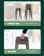 FDW Metal Bar Stools Set of 4 Counter Height Bar Stools 24 Inches Industrial Bar Chairs Patio Stool Stackable Backless Stool Indoor Outdoor Metal Kitchen Stools Bar Chairs (Bronze, 30")