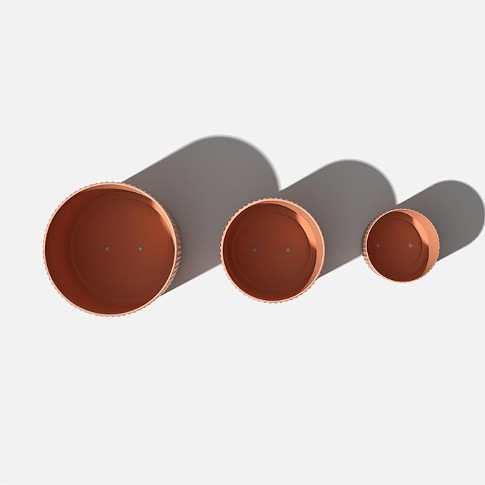 Veradek Demi Series Set of 3 Round Planters for Porch, Patio, Backyard | Durable Plastic-Stone Composite Material | Modern Décor for Tall Plants, Flowers