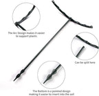 12 Pack Plant Support Stakes with 24 Pcs Clips, Half Round Ring Plastic Cage Holder Flower Pot Climbing Trellis for Small Vegetable,Indoor Plants