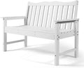 Backyard Expressions Poly Patio Bench (800 Lb Capacity) – Weatherproof Outdoor Bench, Low Maintenance, Heavy-Duty Recycled Material – Ideal for Porch, Patio & Park (White Woodgrain Look)