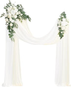 Artificial Wedding Arch Flowers, 4-Piece Silk Floral Set in White & Sage
