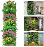 LITLANDSTAR Hanging Planter Bags, 2 Pack 7 Pocket Hanging Vertical Wall Planter Planting Grow Bags Outdoor Indoor Gardening Vertical Greening Flower Container, Planting Bags Storage Bags(Green)