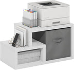 Furinno Viola Multipurpose Shelf, with Storage Bin, White/Light Grey