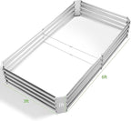 Land Guard 3 Pack 6×3×1ft Galvanized Metal Raised Garden Bed, Metal Planter Kit Box Outdoor for Deep-Rooted Vegetables, Flowers, Green and Herbs, Silver