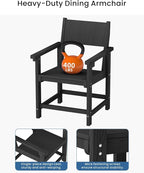 9-Piece Outdoor Dining Set, HDPE Weatherproof Patio Table and Chairs Set for 8, Outdoor Patio Furniture Sets with Umbrella Hole for Outside, Deck, Backyard, Garden (Black)