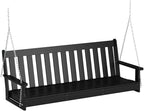 POLYWOOD GNS60BL Vineyard 60" Outdoor Swing, Black