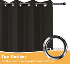 HolidayIdeas Outdoor Curtains for Patio Waterproof, 2 Panels - 54 x 108 Inch - Privacy Protection & Light Filtering Curtains Grommet Outside Curtains for Porch, Gazebo, Pergola, Backyard (Chocolate)