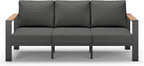 Aluminum Outdoor Patio Furniture 3 Seats, All-Weather Outdoor Patio Sofa with Washable Thick Cushion, Morden Patio Couch for Porch, Balcony, Deck, Yard, Graphite