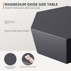 UPHA Outdoor Hexagon Coffee Table, Small Modern Minimalist Accent Tables, Low Light Concrete Center Table for Living Room, Outside Patio, Deck, 35×30.7×15, Dark Gray
