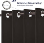 PureFit Outdoor Curtains for Patio Waterproof Weatherproof, UV Resistant Outside Curtains for Gazebo, Front Porch, Pergola, Sun Blocking Privacy Curtain, 100W x 84L inch, 1 Panel, Chocolate