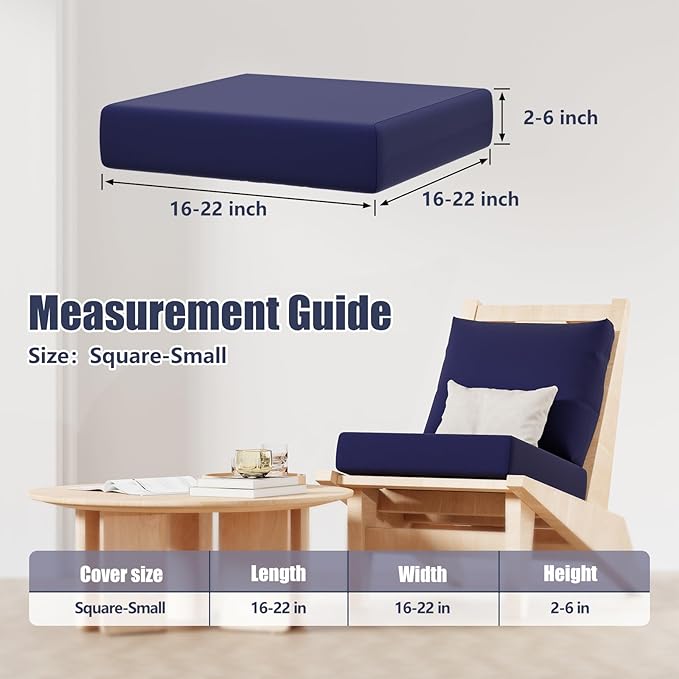Cushion Covers 8 Pack Navy Blue Stretch Fit for 16 to 22 Inch Cushions