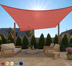 GORILLA GRIP Heavy Duty Sun Shade, UV Protection Fade Tear and Rust Resistant Rectangle Sunshade Canopy, Curved Edges Blocks Sunlight, Breathable Sail, Outdoor Patio, Lawn Garden 10x13 FT Terra