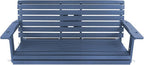 Poly Lumber 3-Seat Porch Swing, HIPS 5-Feet Bench Swing with Foldable Cup Holders,18/8 Stainless Steel Hardware, High Backrest and Deep Contoured Seat (Navy Blue, 5-feet)