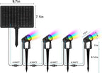 ZYAN Solar Color Changing RGB Spotlights with Remote, 12000mAh Separate Monocrystalline Panels & USB-C Powered, Auto On Off, Outdoor IP65 Waterproof for Patio Yard Path (100 Lumens × 8 Pack)