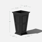 Veradek Fairmont Tall Plastic Planter - Large Outdoor Planter for Front Porch | Crack Resistant All-Weather Use | Classic Estate Design for Tall Plants, Flowers, Trees