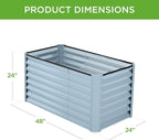 Best Choice Products 4x2x2ft Outdoor Metal Raised Garden Bed, Deep Root Box Planter for Vegetables, Flowers, Herbs, 119 Gallon Capacity, 100% Non Toxic Materials - Mist Blue