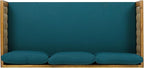 Merax 67.5" Outdoor Patio Daybed 3 Seater Sofa Bed,Acacia Wood Frame with Rattan Arm,Cushion & Pillow for Courtyard