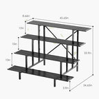 Zhongma 4 Tier Sturdy Metal Plant Stand with Wheels, L45.67 x W34.65 x H35.83 inch, Heavy Duty Plant Holder for Home Indoor and Outdoor, 880 LBS Capacity & Heavy Duty Construction