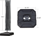 PURPLE LEAF 9'×9' Patio Umbrella with Base Outdoor Cantilever Umbrella with Cover Aluminum Square Offset Umbrella with 360-degree Rotation for Deck Pool Garden Grey