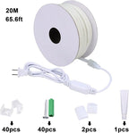 AC 110V COB LED Strip Lights Outdoor Waterproof 65.6ft, 3000K Warm White Super Bright 200W CRI 90+ LED Rope Light, IP65 Flexible Cuttable, for Bedroom Garden Commercial House