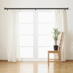 2 Pack Curtain Rods for Windows 72 to 144, 1 Inch Adjustable Black Heavy Duty Long Window Curtain Rod, Modern Style Indoor Outdoor Drapery Rods with End Caps, Size 32" - 150"