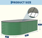 Garvee Galvanized Raised Garden Bed Outdoor, 8x4x2 ft Metal Planter Box for Flowers Vegetables, Rust-Resistant Raised Garden Beds for Gardening, Easy Assembly Outdoor Garden Box & Planters, Green