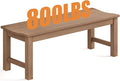 Outdoor Bench, 2-Person Patio Backless Bench Holds up to 800lbs, Weatherproof Garden Bench that Never Rot and Fade, Suit for Backyard, Porch, Patio, Deck and Entryway (Teak)