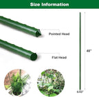 Garden Plant Stakes 48 Inch 4Ft Tomato Stakes, 20 Pack Steel Plant Stick Support for Growing Climbing Plants, Garden Fences Poles